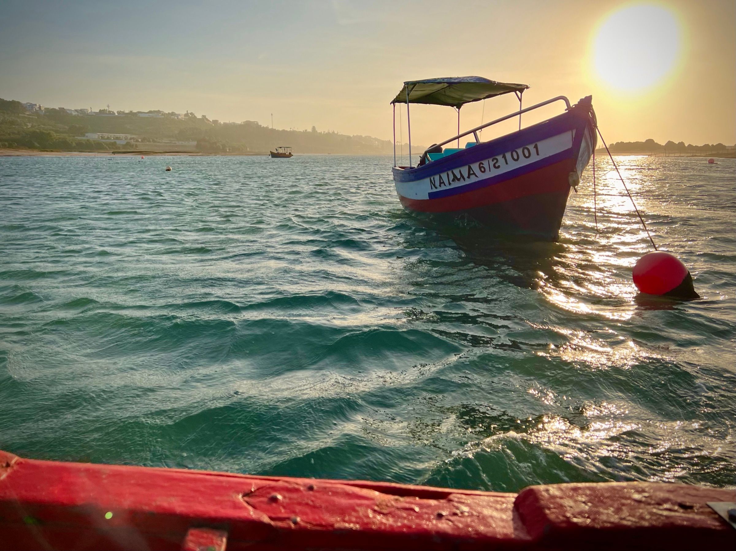A pleasure boat on the lagoon
