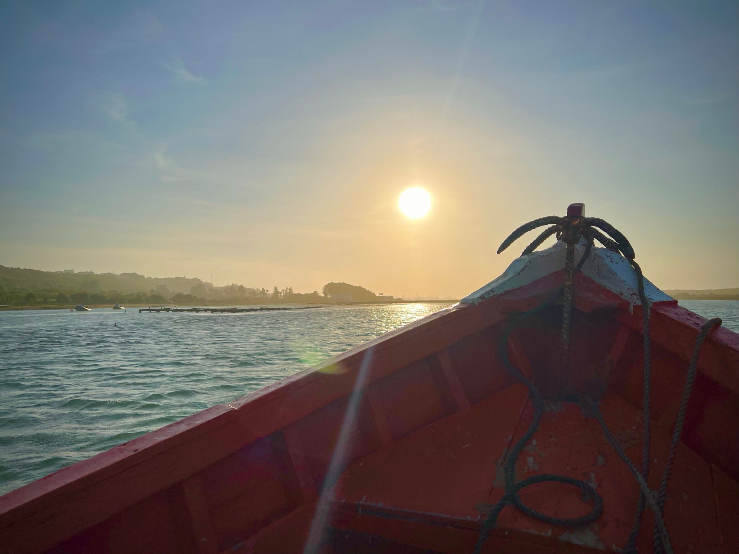 Sunset over the lagoon, seen from a boat